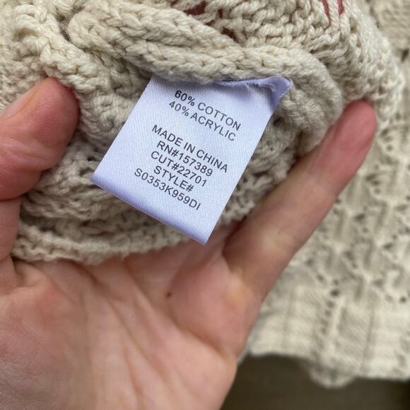 Originality off white crocheted cropped sweater - Picture 6 of 6